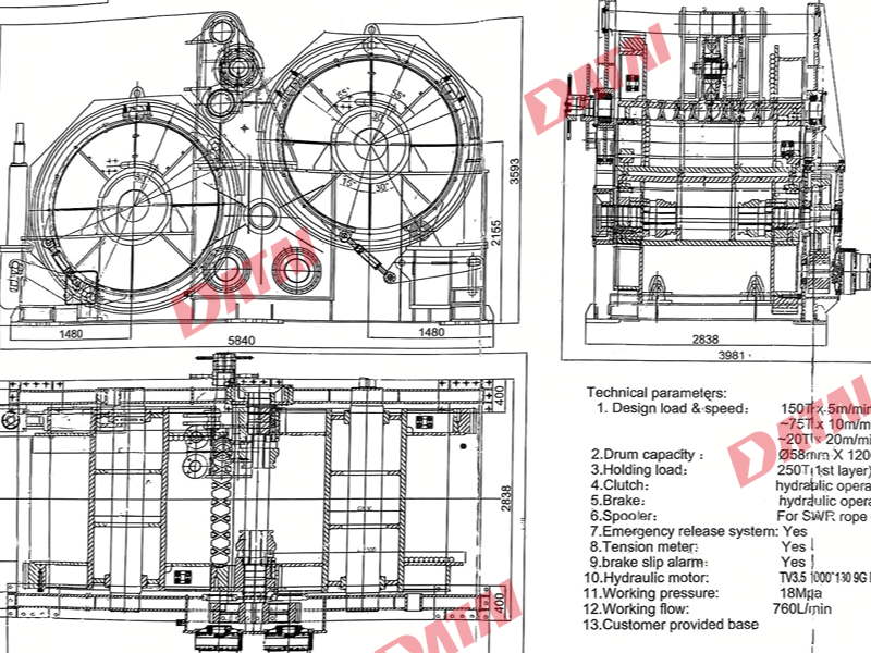 150ton waterfall anchor handling and towing winch4